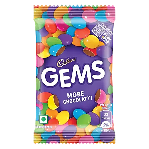 Cadbury Gems Chocolate, 7.1 g Pouch