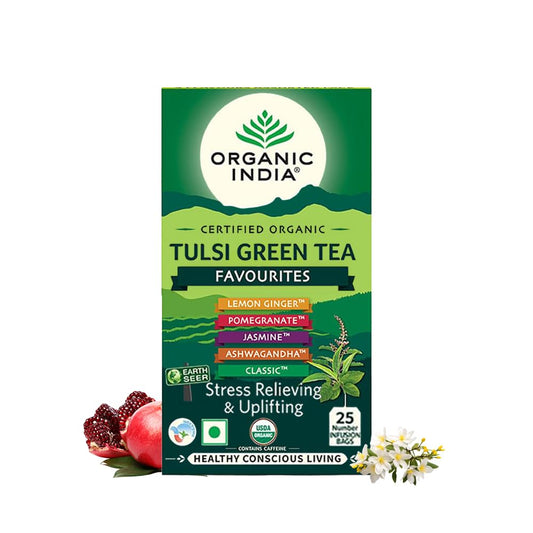 ORGANIC INDIA Green Tea Pack 25 Teabags, 200 Grams