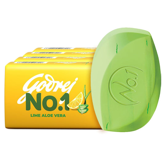 Godrej No.1 Lime & Aloe Vera Soap - Pack of 5 (100g each)