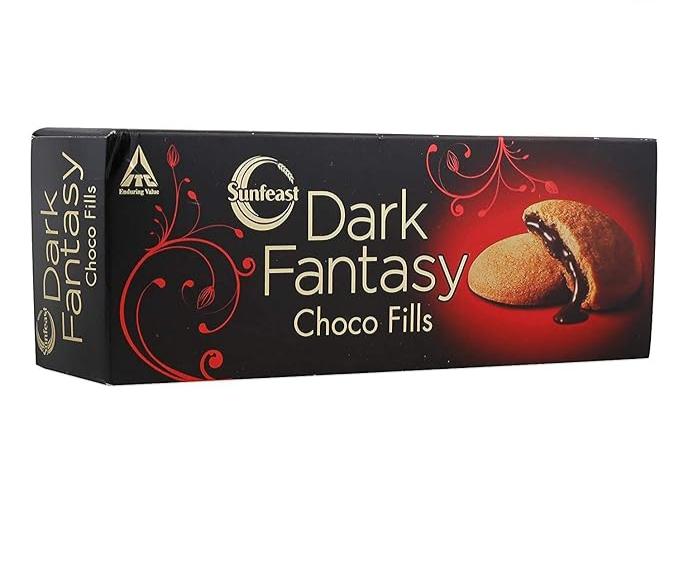 Sunfeast Dark Fantasy Choco Fills Cookie Biscuits  - Chocolate - 75G