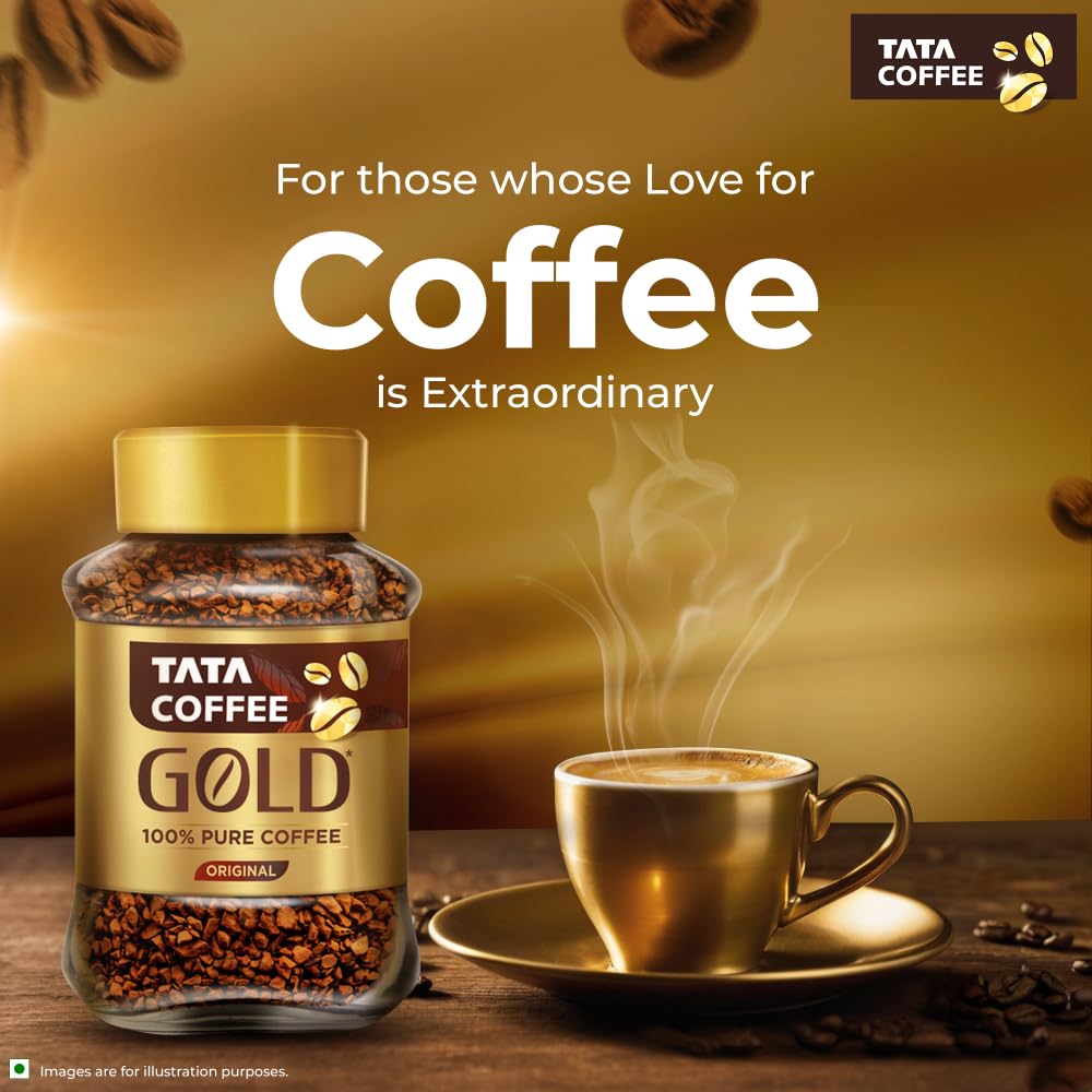 Tata Coffee Gold Original, Instant & Pure Coffee Jar, 90/95 Gm