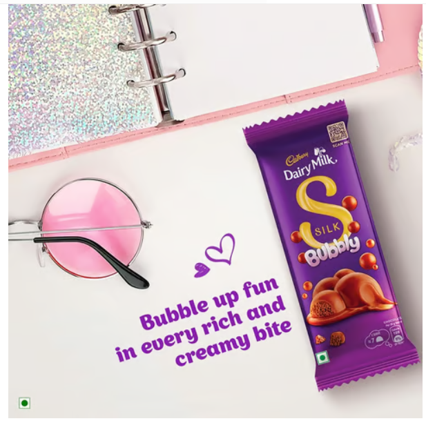 Cadbury Dairy Milk Silk Bubbly Chocolate Bar