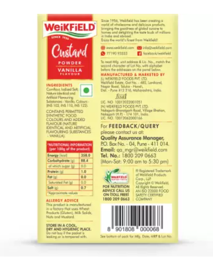 WeiKFiELD Vanilla Flavour Custard Powder