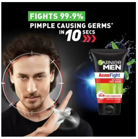 Garnier Men Acno Fight Anti Pimple, with Salicylic Acid and Herba Repair Face Wash