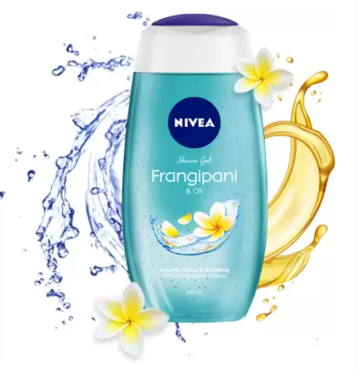 NIVEA Body Wash, Frangipani & Oil Shower Gel, Pampering Care with Refreshing Scent of Frangipani Flower  (250 ml)