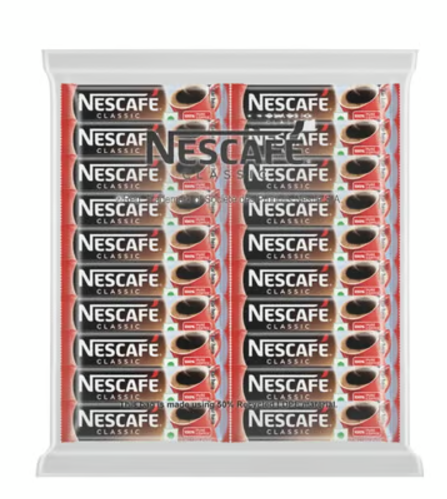 Nescafe Classic Instant Coffee Powder - 100% Pure Coffee - Pack of 60 Sachet