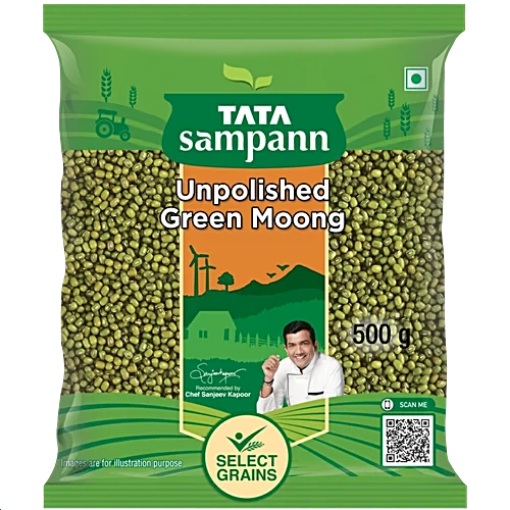 Tata Sampann Unpolished Green Moong Dal 500 g