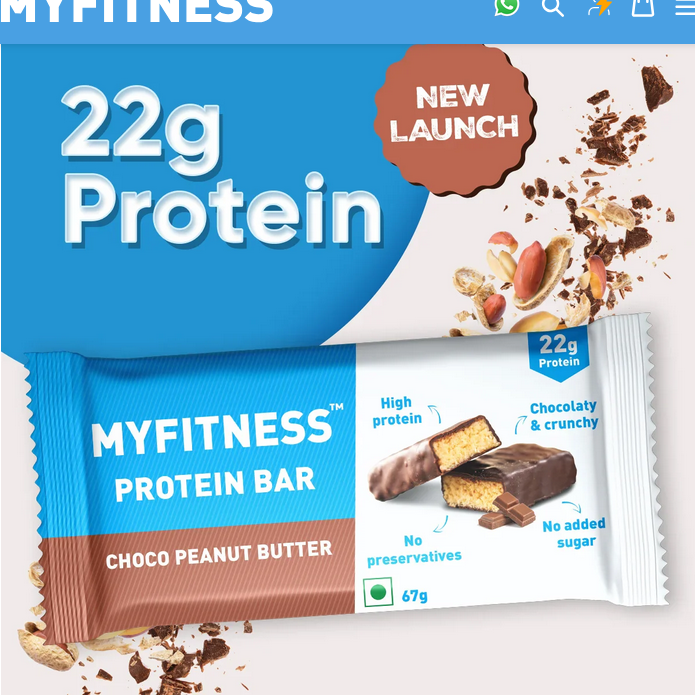 MyFitness Chocolate Peanut Butter Protein Bar 67g