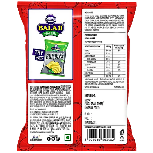 Balaji Wafers - Tomato Twist, 150 g Pouch