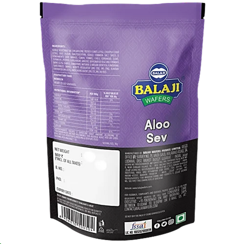 Balaji Namkeen - Aloo Sev, 400 g Pouch