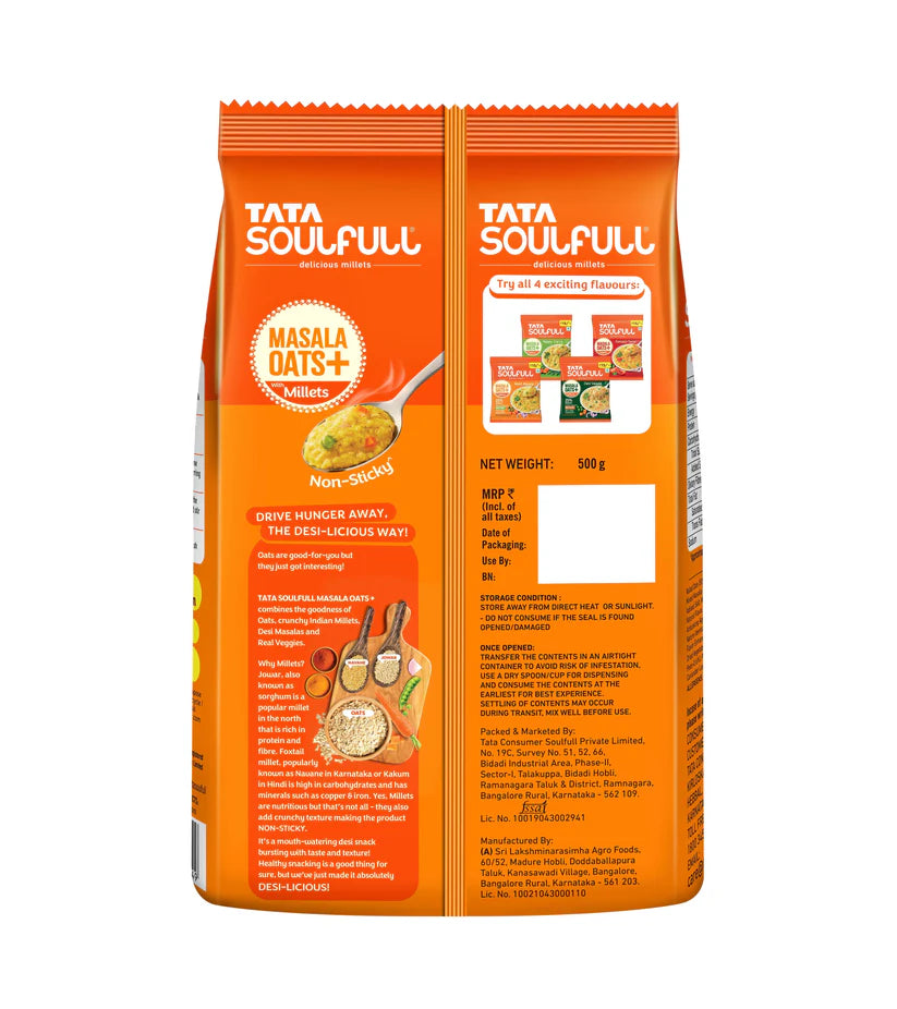 Tata Soulfull Masala Oats - Masala 500 g